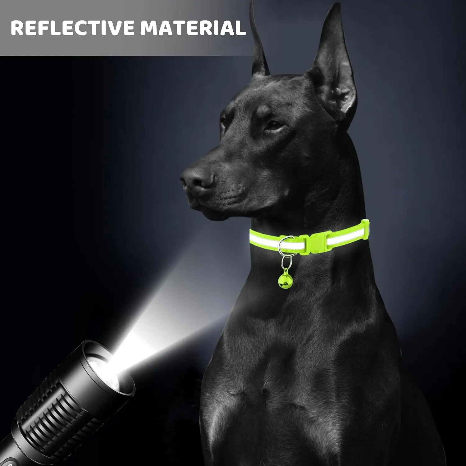 Ошейник для собак и кошек безопасный светоотражающий аксессуар с колокольчиком