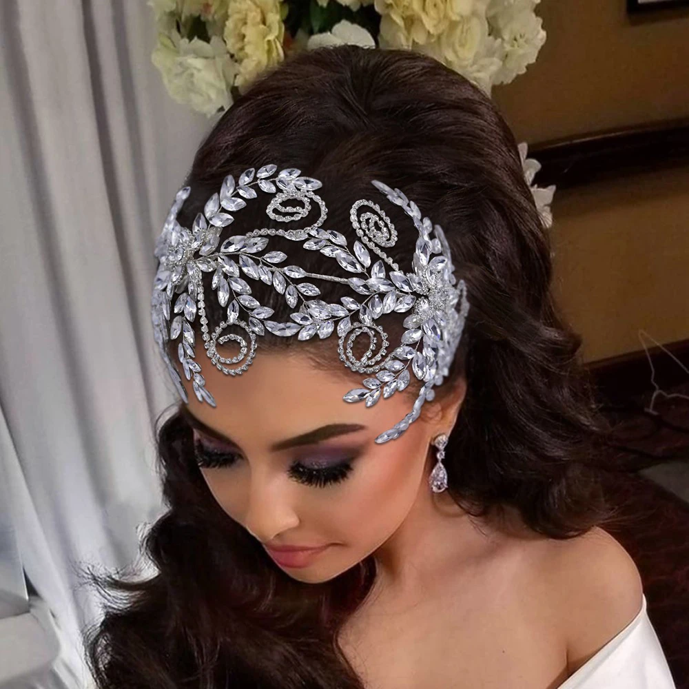 

Fashion Luxury Rhinestone Hair Band for Women Brides Tiaras Headdresse Headband Hair Tie Scrunchie Hair Accessories pour cheveux