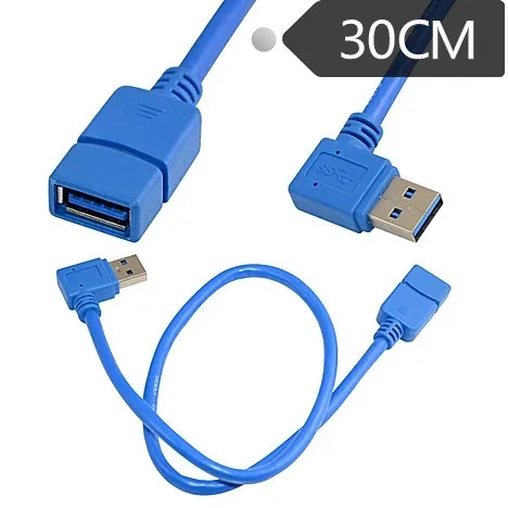 

SB3.0 data cable USB extension cable AM-AF AM right bend 90 degree elbow extension cable data cable 0.3M