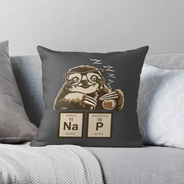 

Chemistry Sloth Discovered Nap Printing Throw Pillow Cover Home Wedding Car Fashion Throw Waist Case Bed Pillows not include