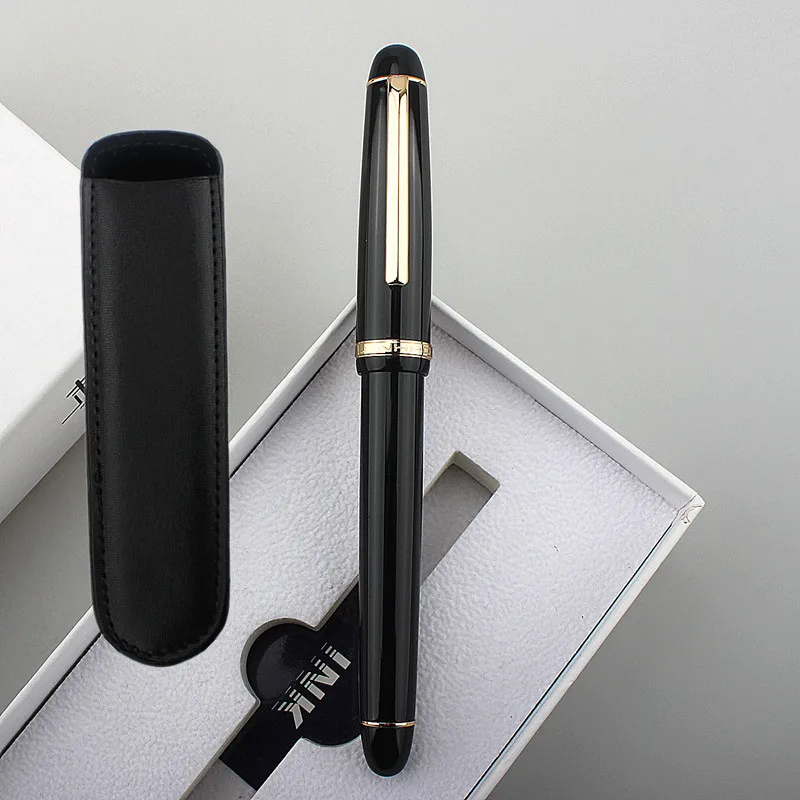 

Jinhao X350 Fountain Pen Black gold clip Trim 0.5mm Fine Nib Ink Pens for Writing Office Business School A7107