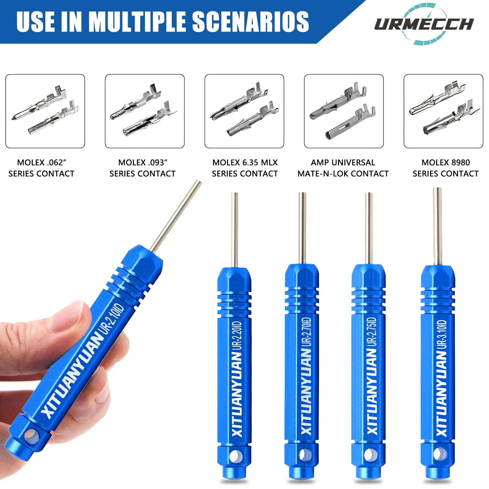 

1 шт., набор инструментов для удаления клемм для разъемов JST/AMP/Molex, мужской и женский разъем, тип трубки