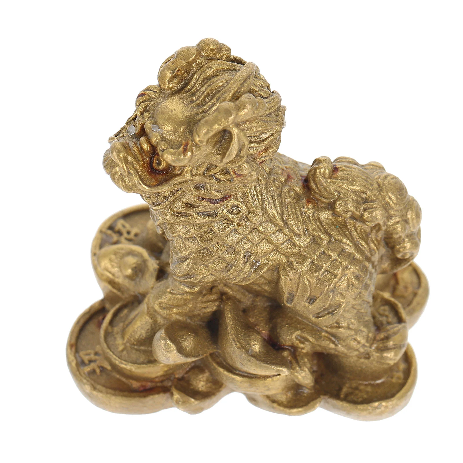 

Kylin Figurine Kirin Chinese Statue Sculpture Auspicious Copper Shui Feng Brass Qilin Wealth Craft New Gift Housewarming