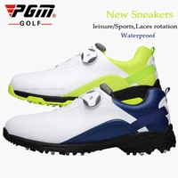free socks2022 new men sports outdoor shoes rotating buckle microfiber leather pu golf ball sneakers non slip fixed spike shoes