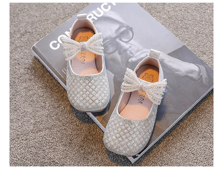 

Summer Girls Princess Shoes Rhinestones Sequined Children's Shoes Fashion Wild New Spring Cute Sweet Non-slip Kids Shoes