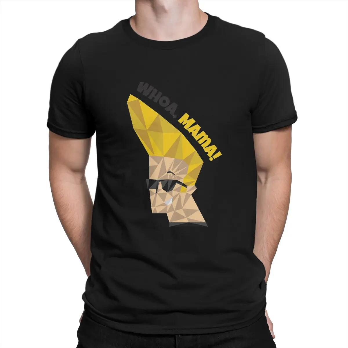 

Cute WHOA MAMA Men T Shirts Johnny Bravo Bravo Cartoon Funny Tee Shirt Short Sleeve O Neck T-Shirts 100% Cotton Gift Idea