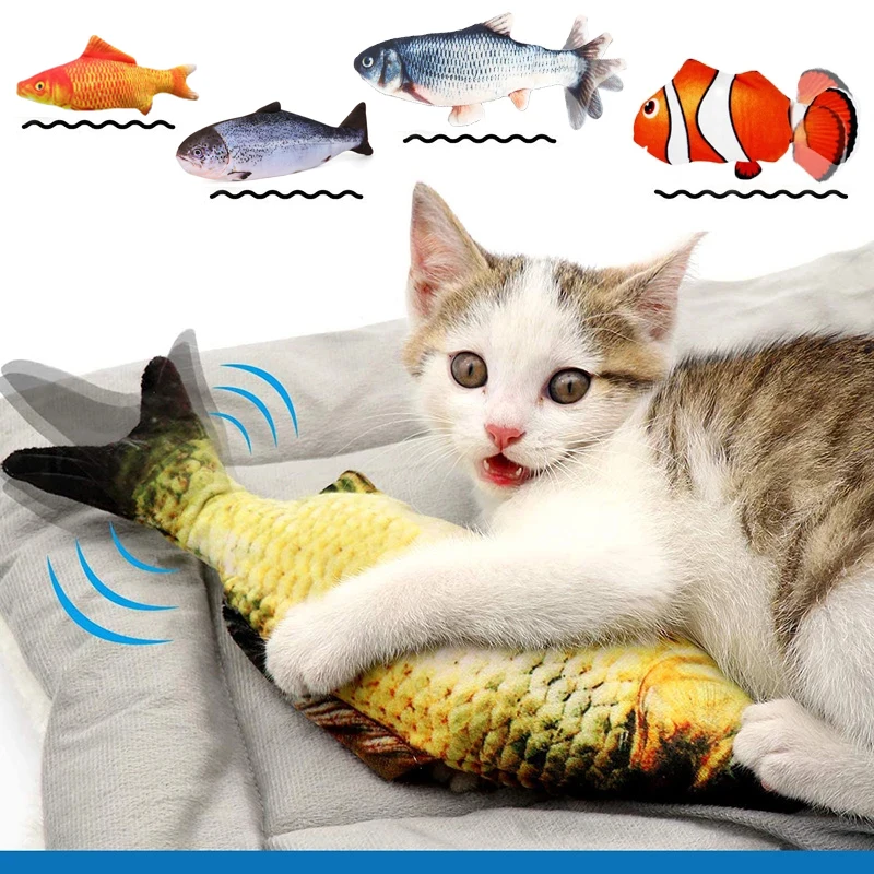 

Игрушка Рыба для кошек, Реалистичная забавная игрушка для жевания, Интерактивная игрушка для домашних котят, собак, товары для домашних жив...