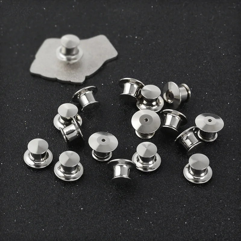 

10 pieces/pack Safety Brooches Lock Locking Clasp Metal Pins Back Button Buckle Bulk Pin Keepers Brooch base Jewelry Accessories