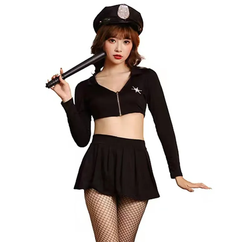 

Топ и Юбки Женская Полицейская униформа для косплея женское платье на Хэллоуин для вечеривечерние