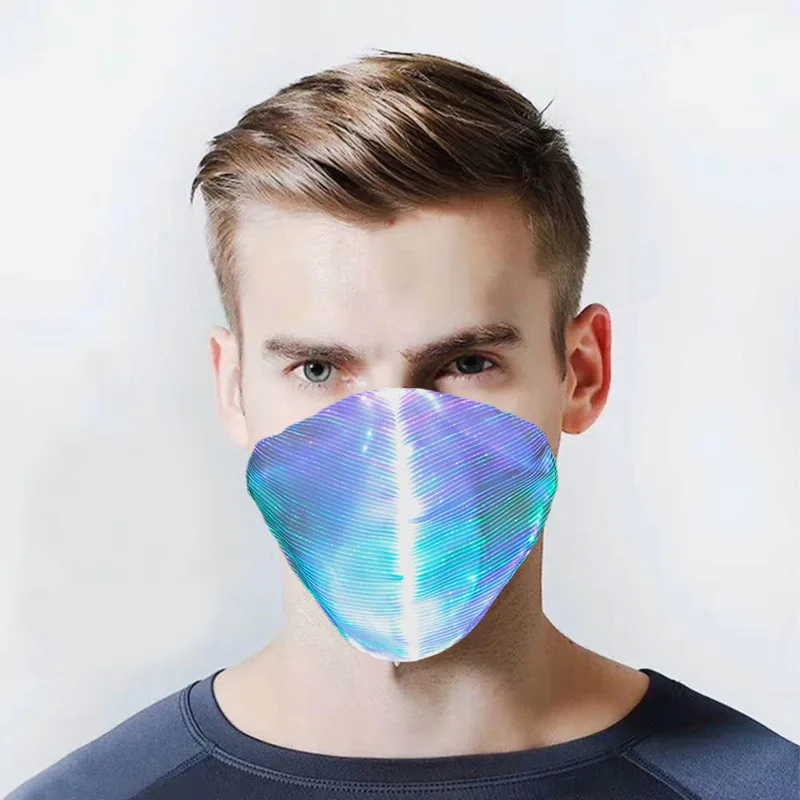 

LED Flashing Mask Chargeable Anti Dust Fiber Optic Masks Bar Party Birthday Gift Halloween Christmas