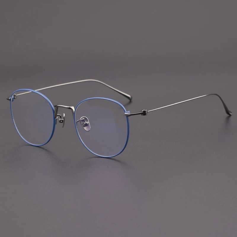 

Японские ультралегкие очки ручной работы для мужчин и женщин, овальная оправа из чистого титана, большие круглые оптические линзы при близорукости