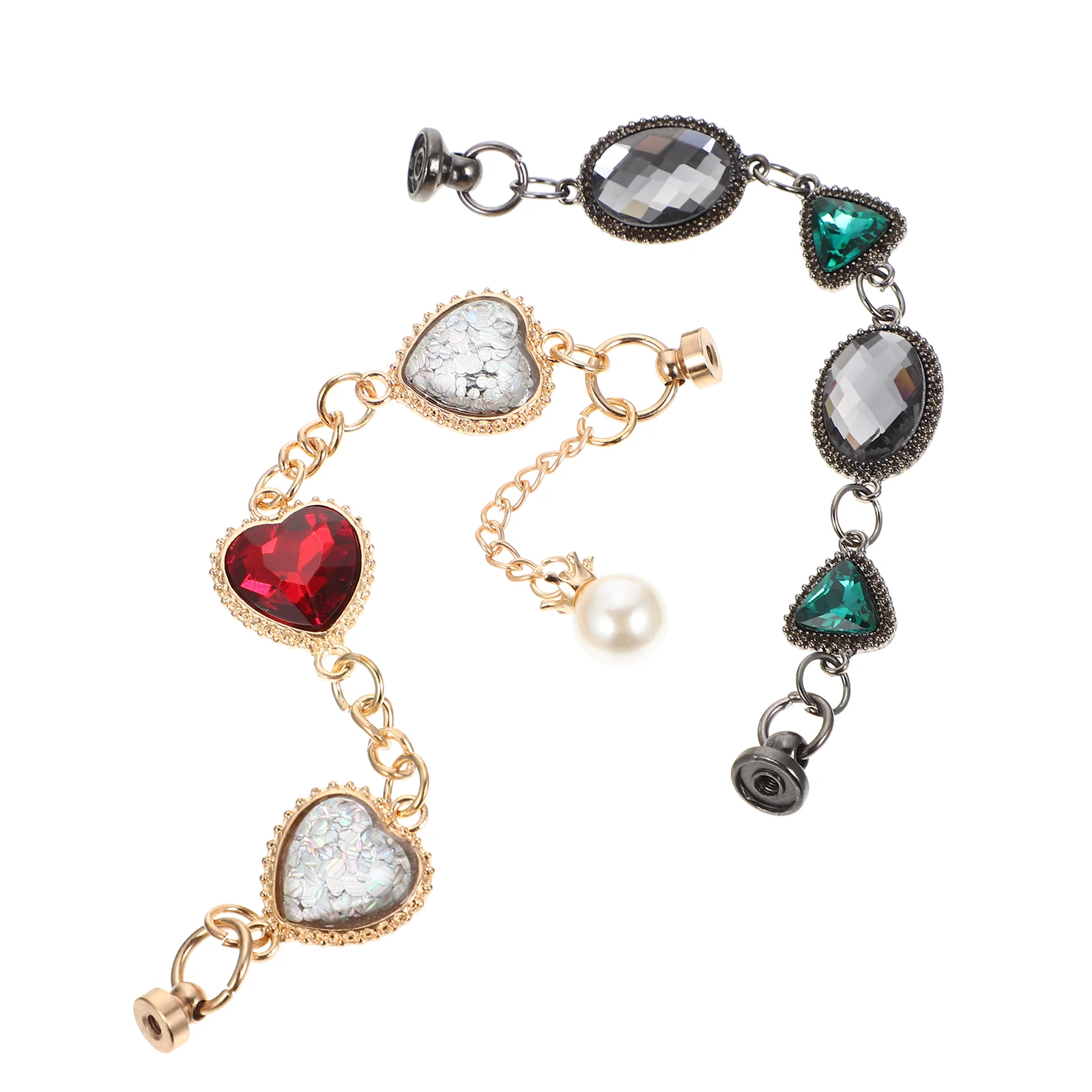 

2pcs Phone Case Pendant Phone Case DIY Gemstone Finger Strap Chain Ornament
