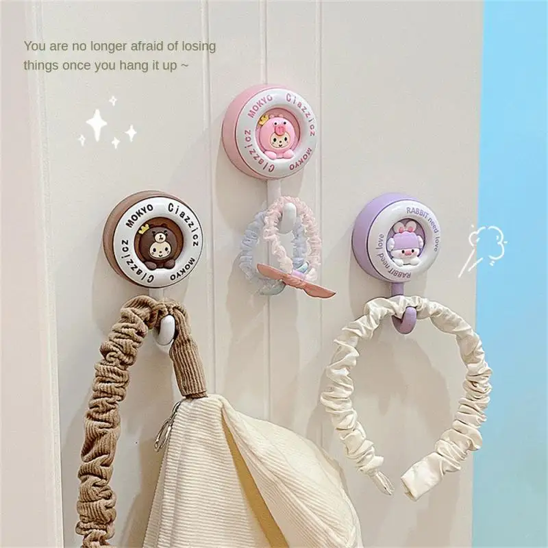 

No Punching Hook Purple Installation Without Drilling Multi-color Optional Cute Shape Waterproof Houseware Sticky Hook Green