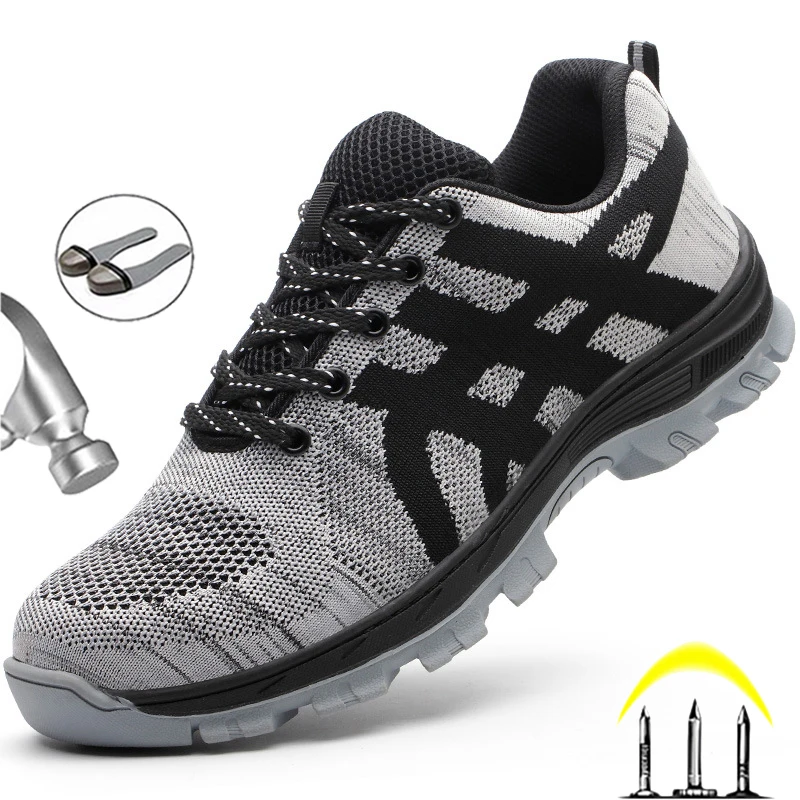 

High quality Work Sneakers Male Safety Shoes Puncture-Proof Work Shoes Construction Work Boots Men Shoes Zapatos De Seguridad
