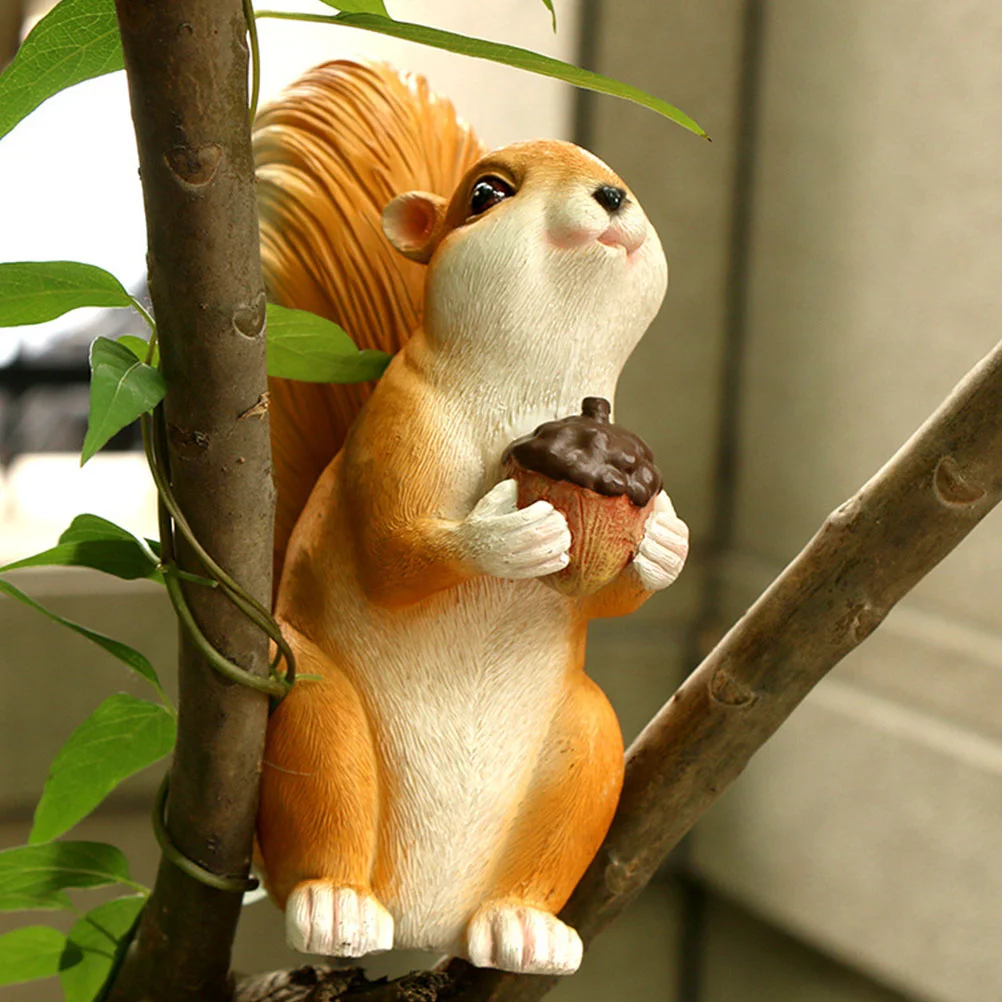 

2 Pcs Squirrel Simulation Model Toys Artificial Ornament Bonsai Figures Desktop Adornment Decoration Animal