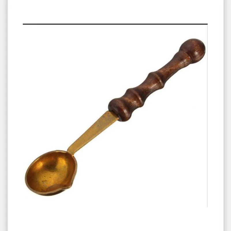 

Wood Handle Scoop Vintage Stamp Sealing Wax Spoon Anti Hot DIY Candle Fittings High Quality