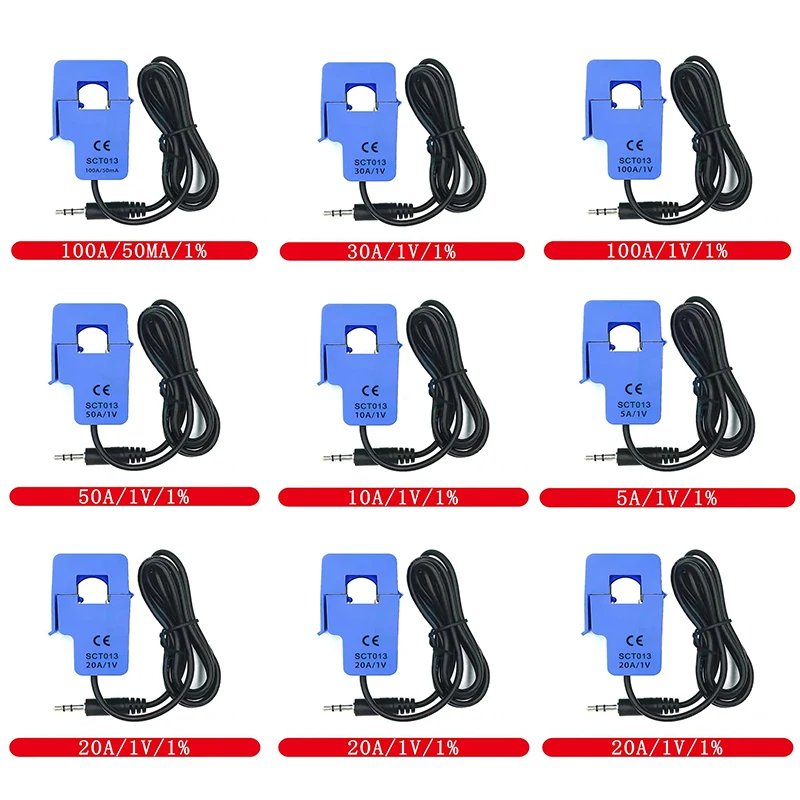 Фото SCT-013-000 5A 10A 20A 30A 50A 100A 50MA 1V 1% неинвазивный трансформатор тока с разделенным сердечником, датчик тока переменного тока №1