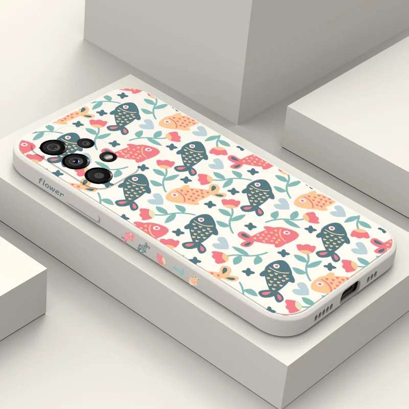 

Goldfish Floral Case For Samsung A54 A34 A73 A53 A33 A23 A14 A13 A04 A04S A04E A03 A03S A72 A52 A52S A32 A22 A12 A71 A51 4G 5G