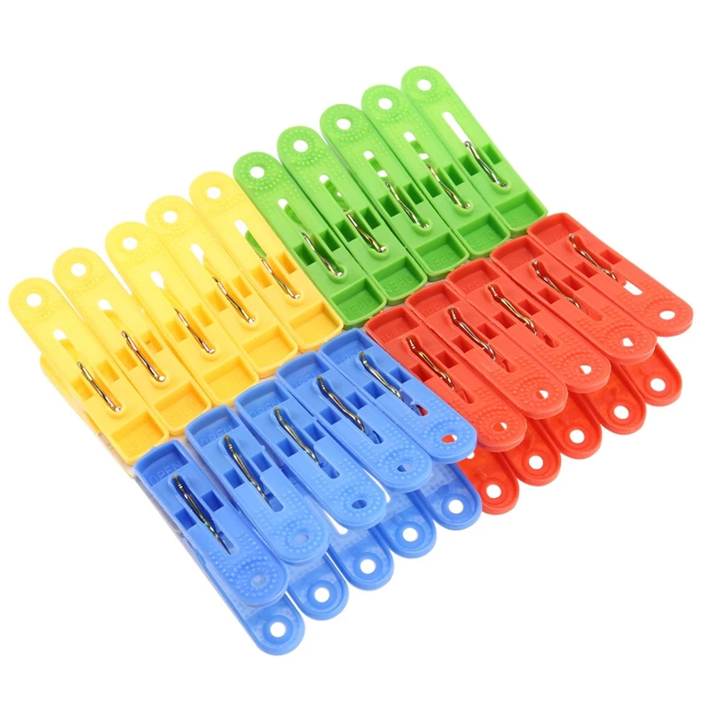 

Plastic Clothing Pegs Clips Clothes Pins 20 Pcs Assorted Colors