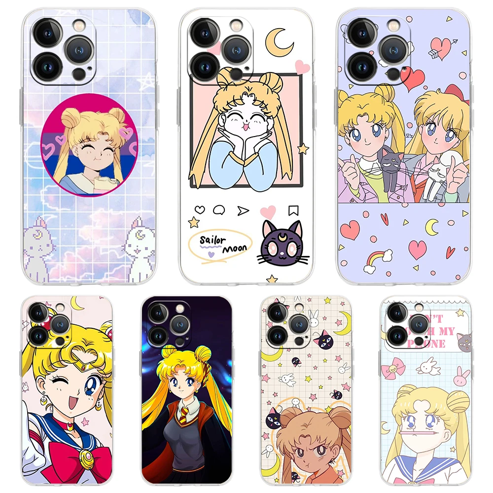 

Чехол Сейлор Мун для iPhone 13 12 Pro Max, прозрачный мягкий чехол для iPhone 11 Pro Max 7 8 Plus X XS XR SE2020, чехол, сумка