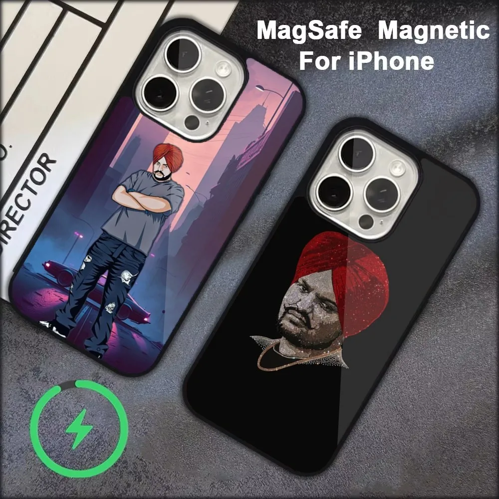 Sidhu M-Moose W-Wala Phone Case For iPhone 16 15 14 13 12 11 Pro Max Plus Mini Magsafe Magnetic Wireless Charging