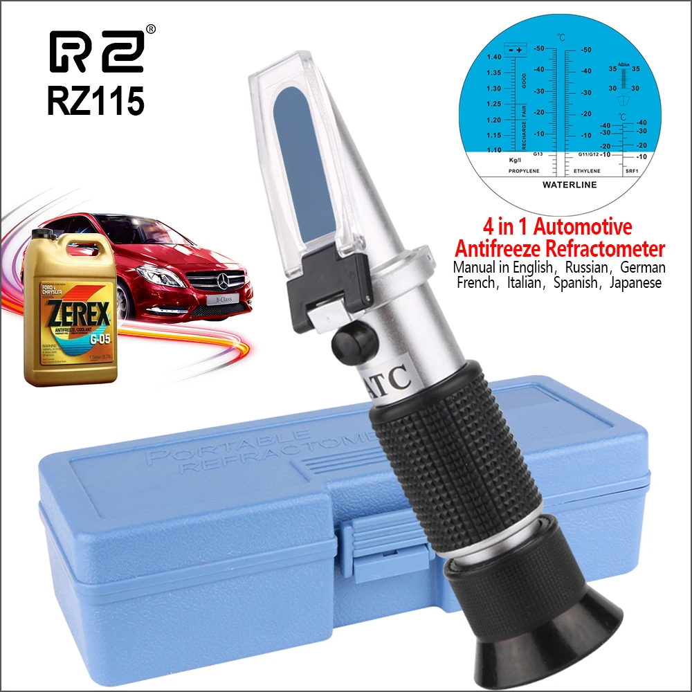 

RZ Refractometer Automotive Antifreez Refractometer Freezing Concentration Normal 0.01sg Brxi Refractometer