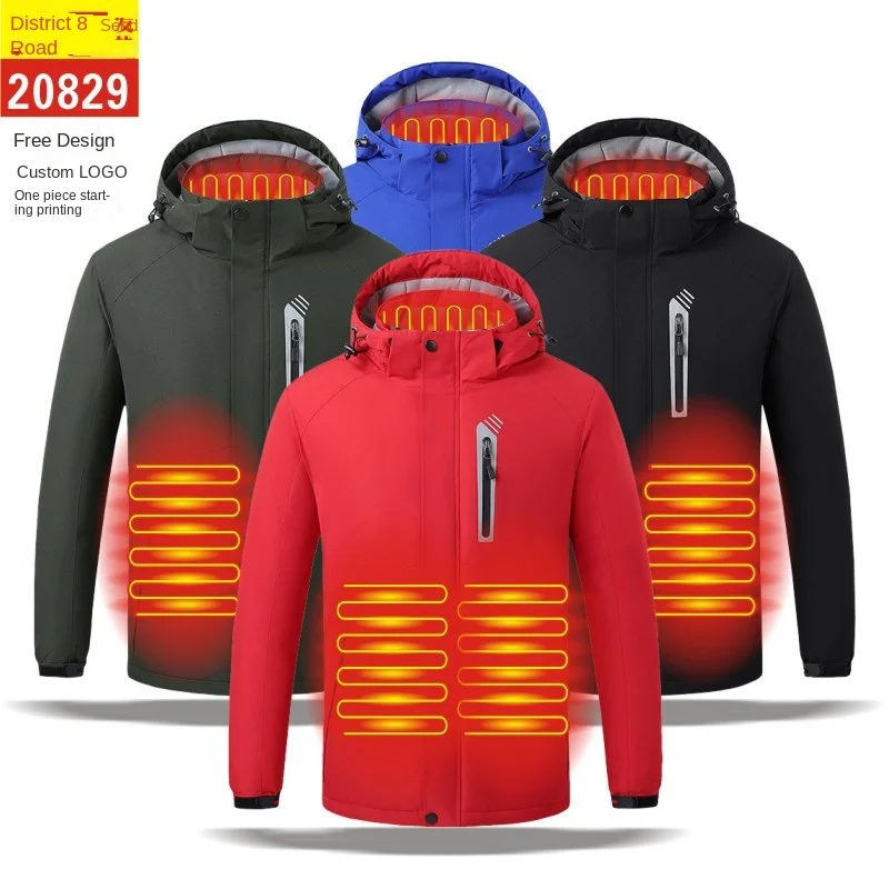 2022 New Intelligent Heating Clothes Outdoor Fashion Men's and Women's Fleece Warm and Cold proof Clothing R205