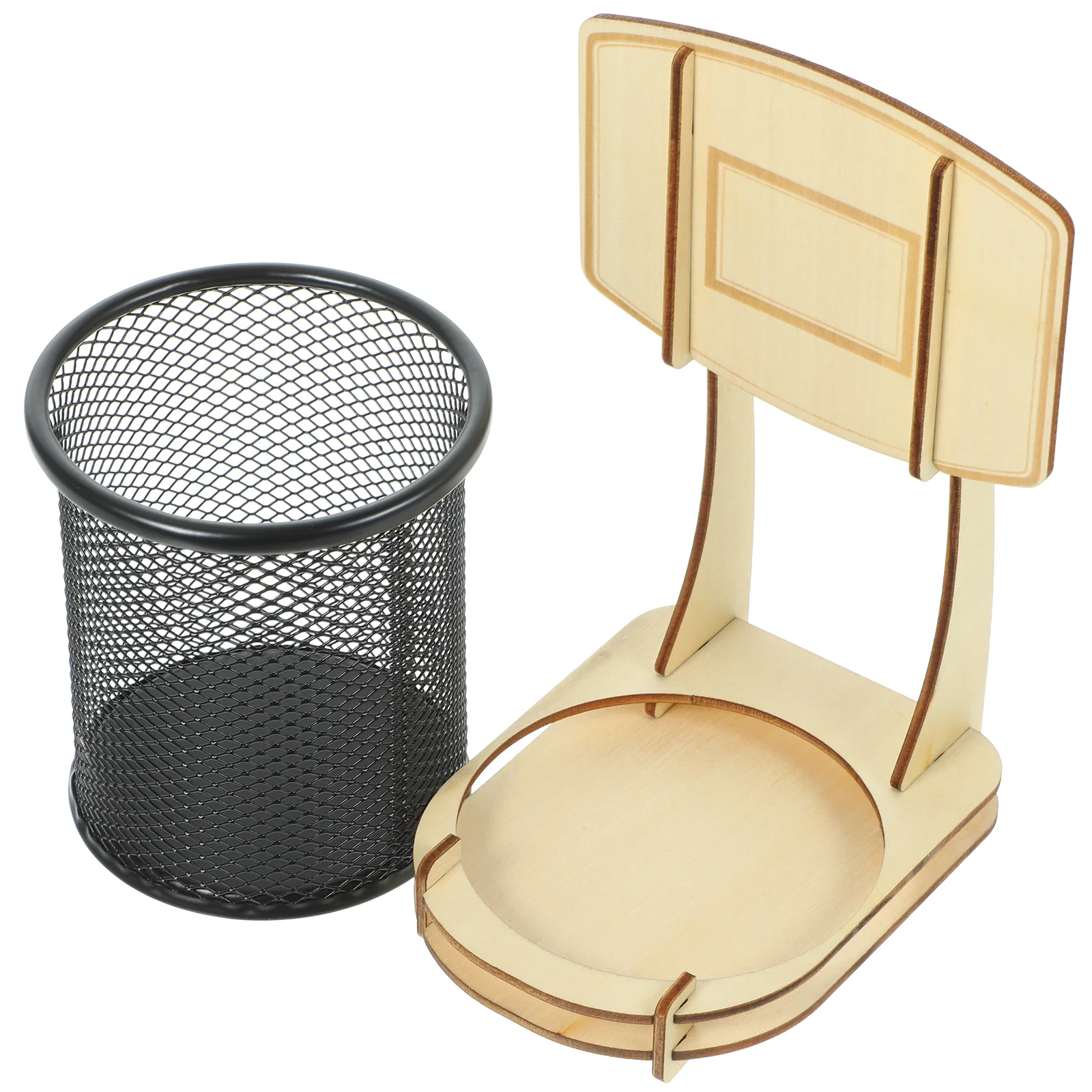 

Basketball Stand Pen Holder Multi-function Organizer Simple Style Wood Tabletop Sundries Gift Pen Cup Holder