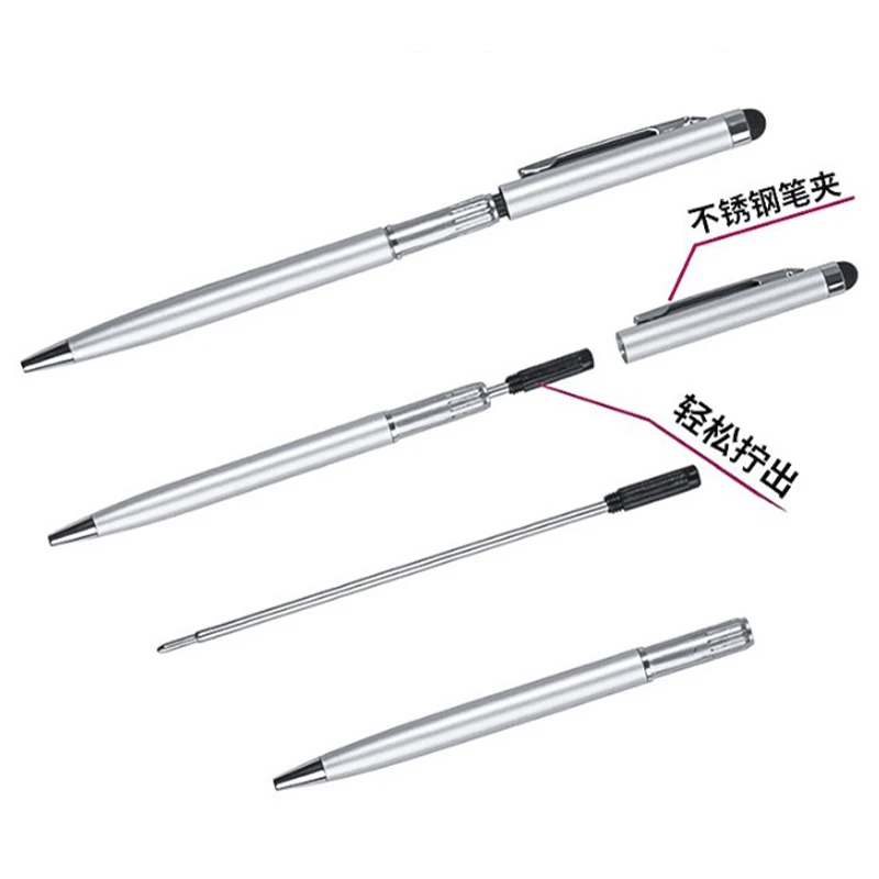 8 pcs ballpoint pen creative stylus for writing stationery office school business ballpen touch phone screen pen free global shipping