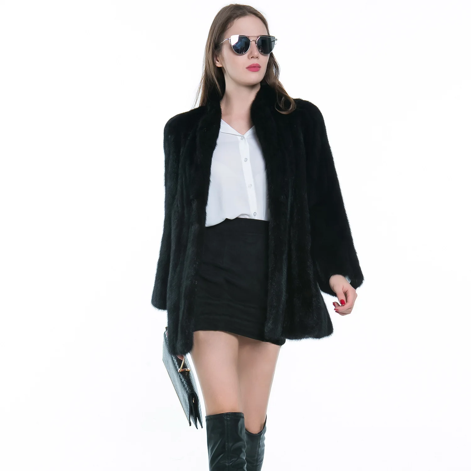 Women's Leather Fur Coat Autumn and Winter Imitation Fur Women's Coat Faux Fur Coat