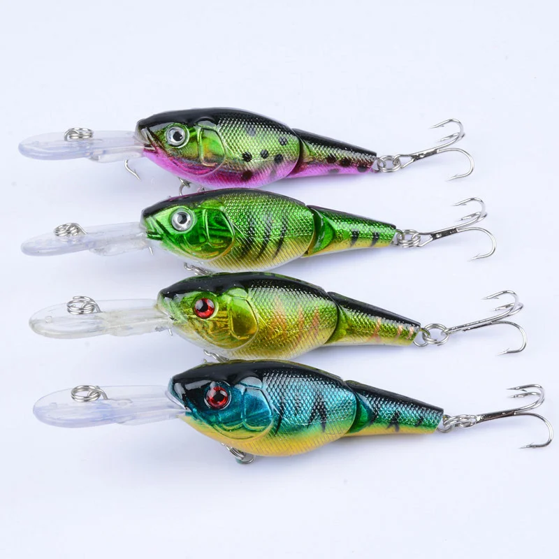 

1pcs 9cm 10.4g Metal Jointed Crankbait Fishing Lure Long Tongue Crank Bait Swimbait Bass Trout Fish Lure