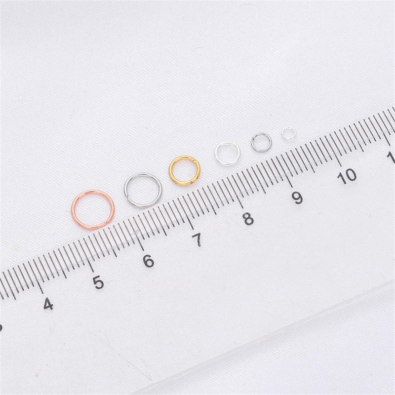 50pcs 3/4/5/6/7/8mm Brass Jump Rings Split Rings 14K/18K Gold Plated Connectors For Diy Earring Jewelry Making Accessories images - 6