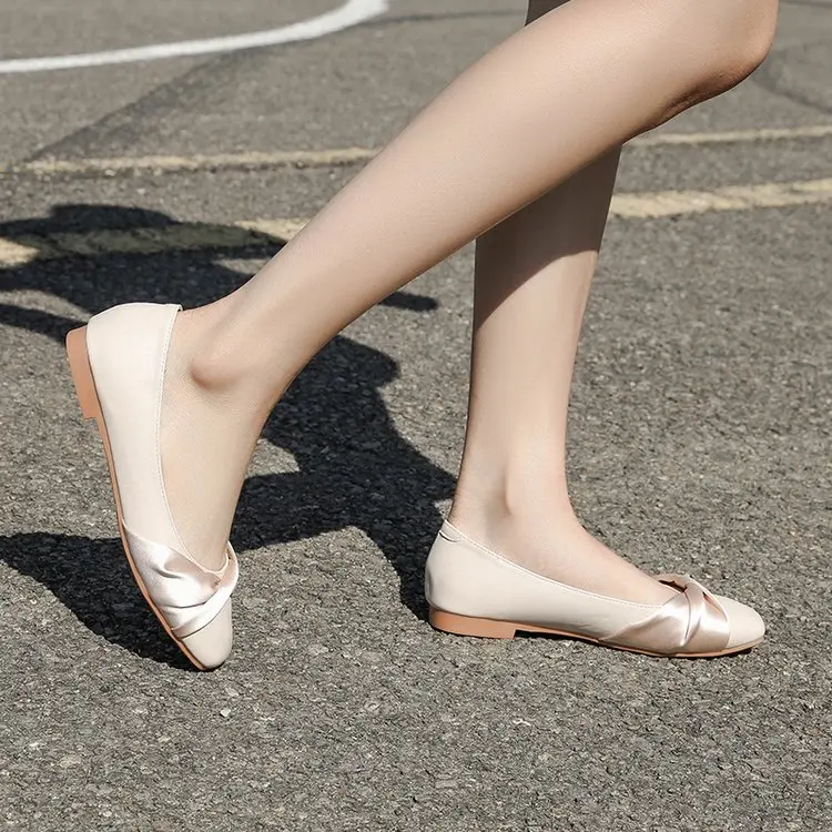 

Fashion Ladies Solid Color Square Toe High Heels Low Heel Square Heel Ladies Ballet Flats Loafers Ladies 2022 New Ladies Flats