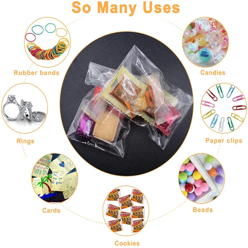 100 шт. прозрачные пакеты для упаковки леденцов и конфет |