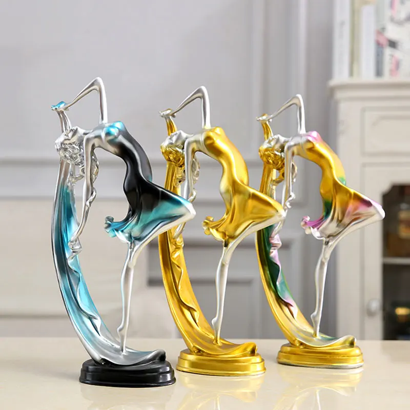 

New Creative Nordic Dancer Figure Sculpture Crafts Home Living Room Wine Cabinet Office Desktop Decoration Resin Sculpture Gifts