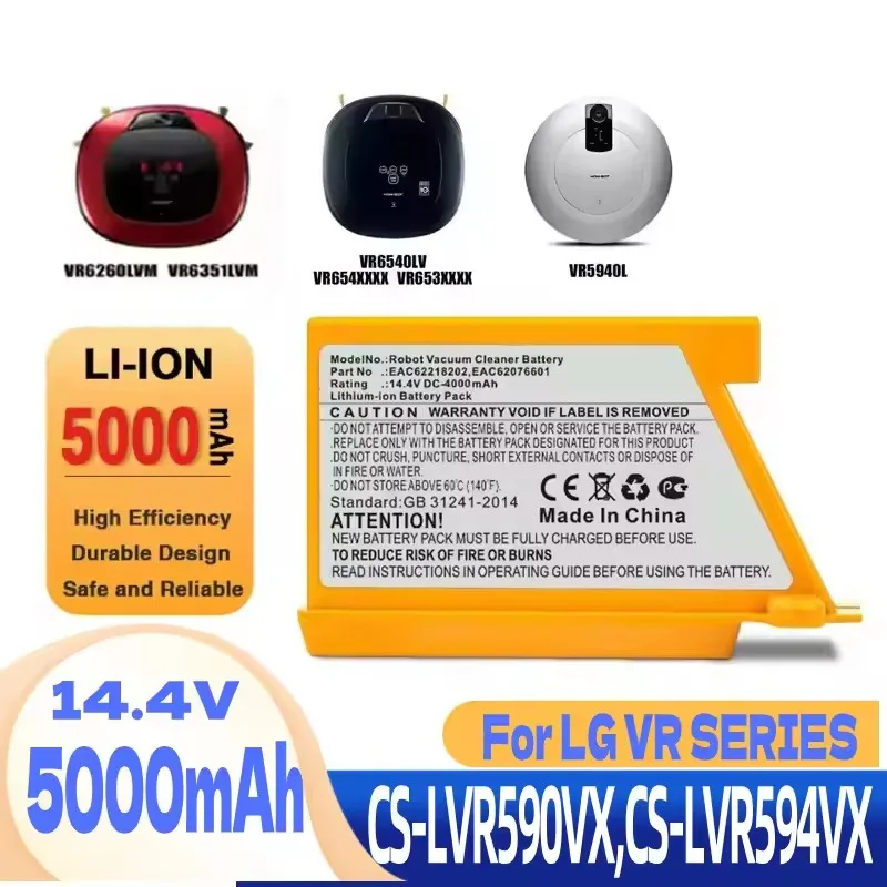 Фото Аккумулятор для робота-пылесоса LG EAC62218205 VR6260LVM VR6540LV R76CIM, емкость 2600 мАч, 3000 мАч, 3500 мАч, 4000 мАч, 5000 мАч №1