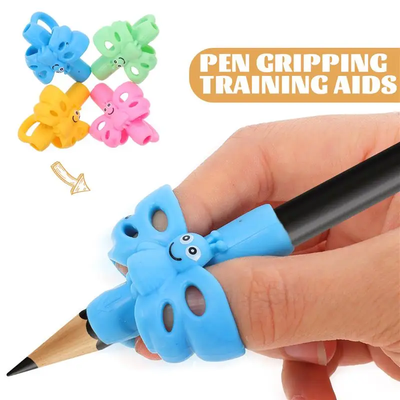 

10Pc Pencil finger Grips for Children Kids Student 3 Finger Cute Silicone Pen Holder Learning Writing Tool Correction Stationery