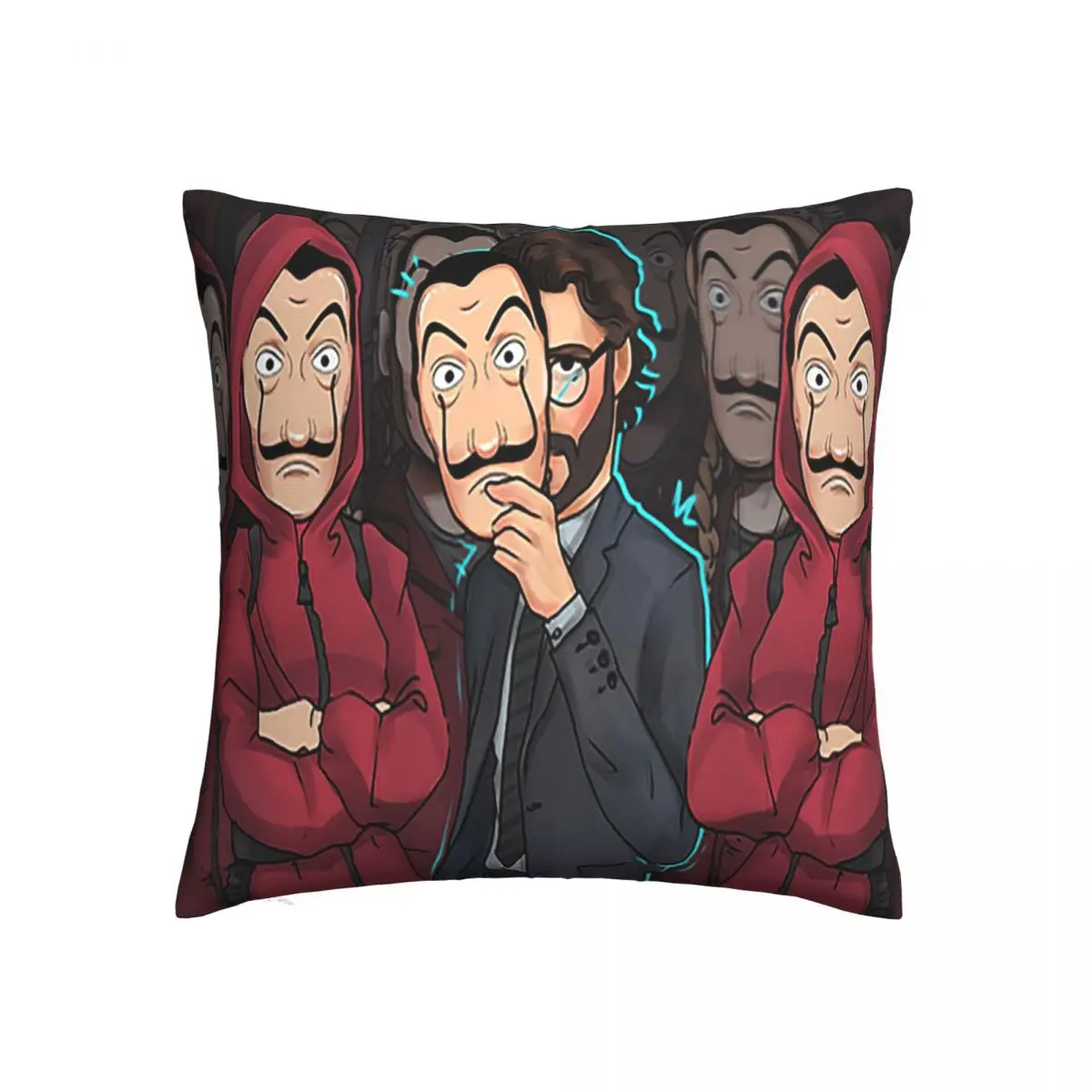 

La Casa De Papel Money Heist Pillowcase Printed Polyester Cushion Cover Decorations Pillow Case Cover Home Zippered 45X45cm