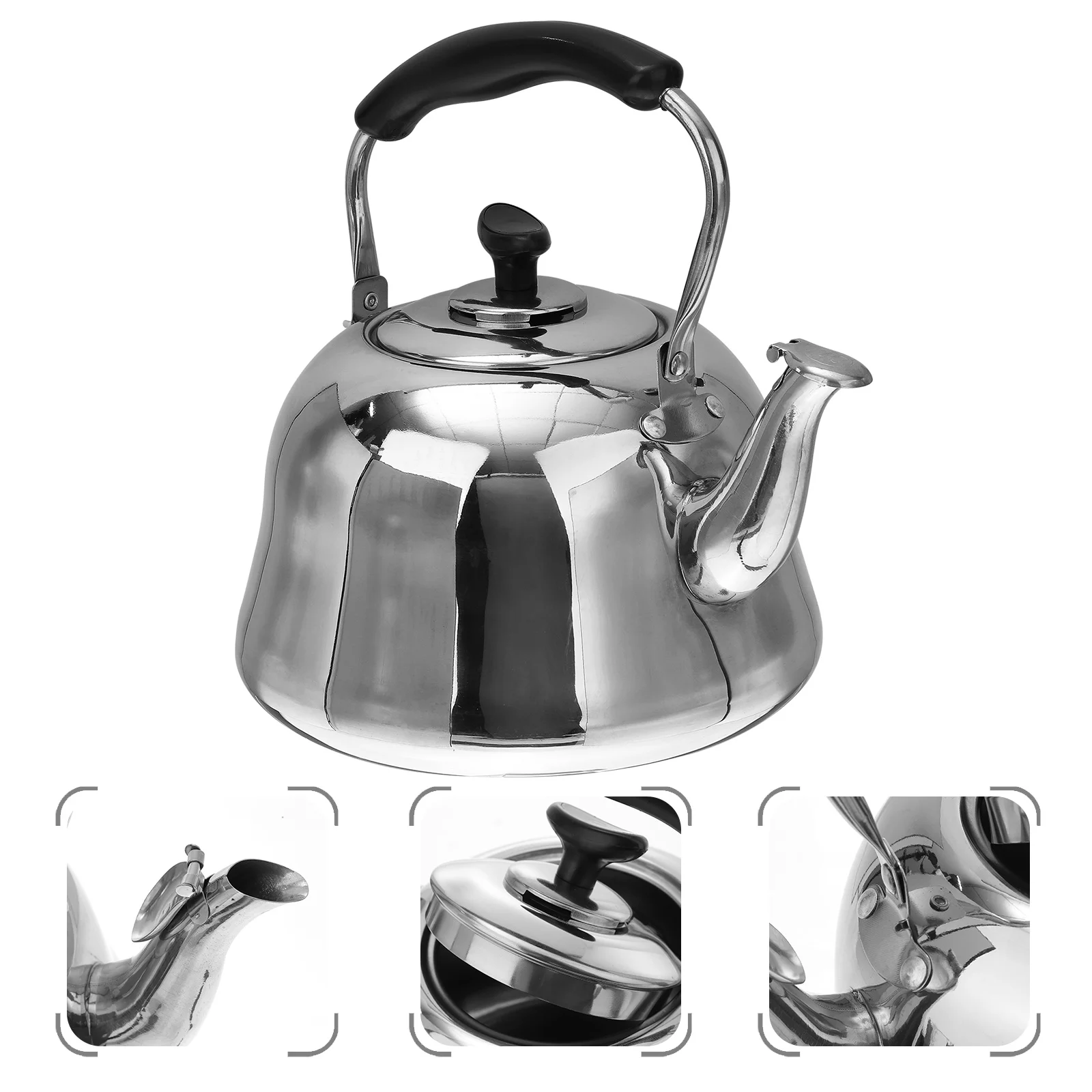 

Kettle Tea Whistling Teapot Water Stove Stovetop Pot Whistle Coffee Stainless Steel Hot Kettles Teakettle Gas Loud Heating