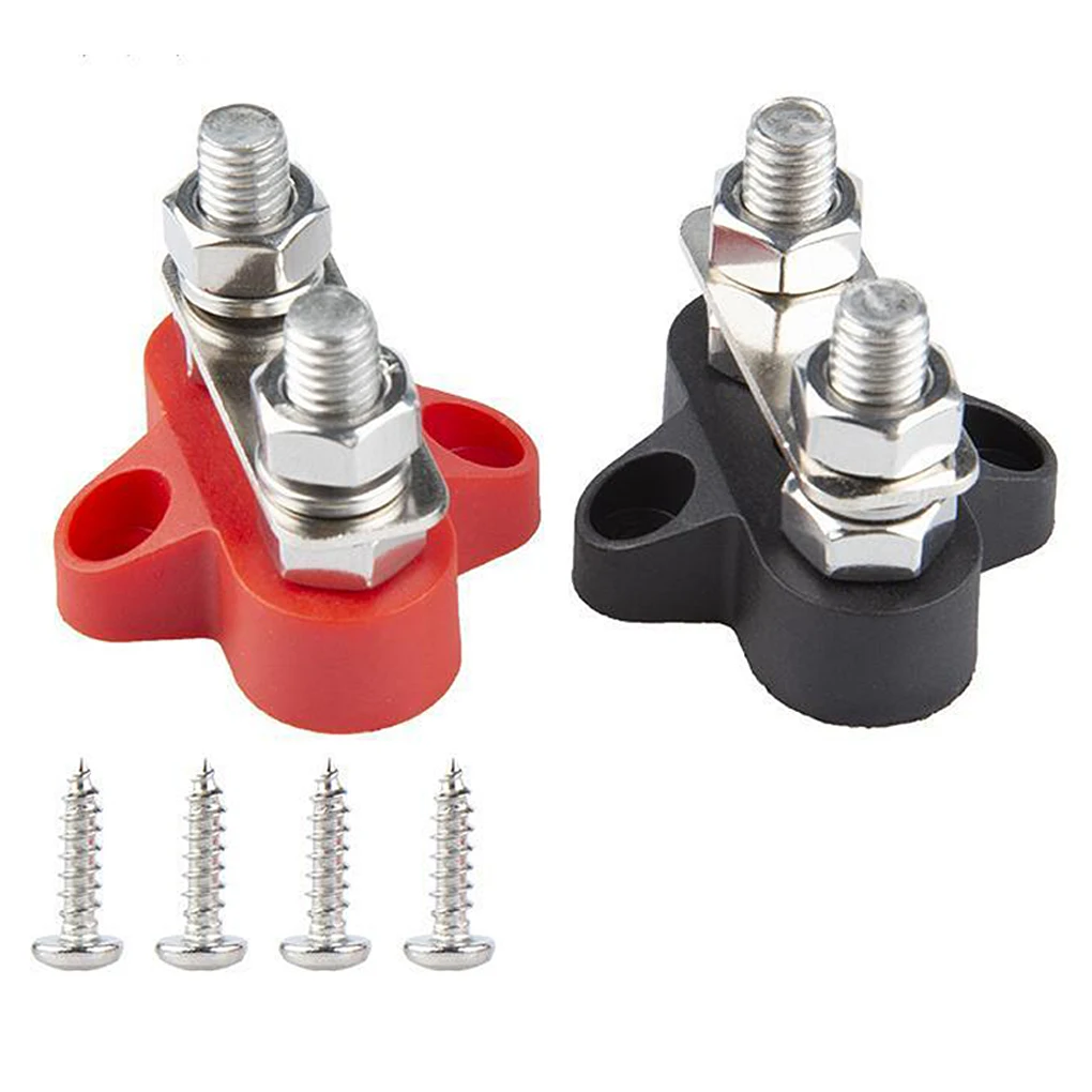 

1/2/3/5 Pack of 2 Car Boat Terminal Block RVs Bus Rail Battery Distribution Connection Bolts Connector Automotive Accessories