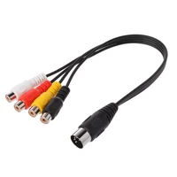 30cm 5 pin male din plug to 4 rca phono female plugs cable wire cord connector