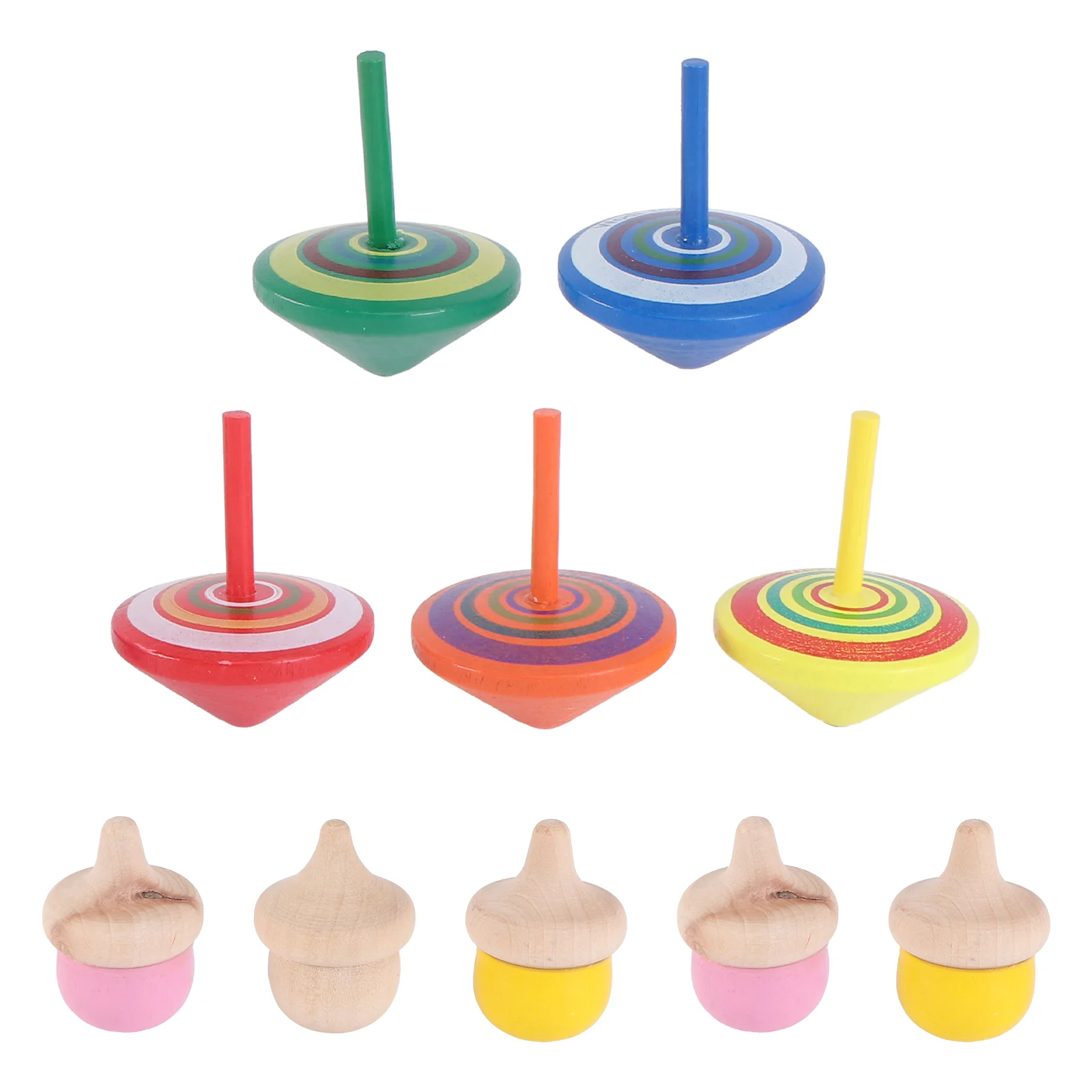 

10pcs Wooden Tops Tops Kids Educational Tops Toys for Gift Birthday