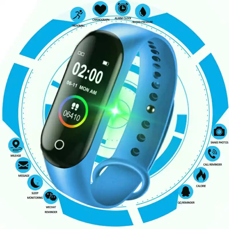 

Смарт-часы женские силиконовые водонепроницаемые с поддержкой Bluetooth и LED-экраном