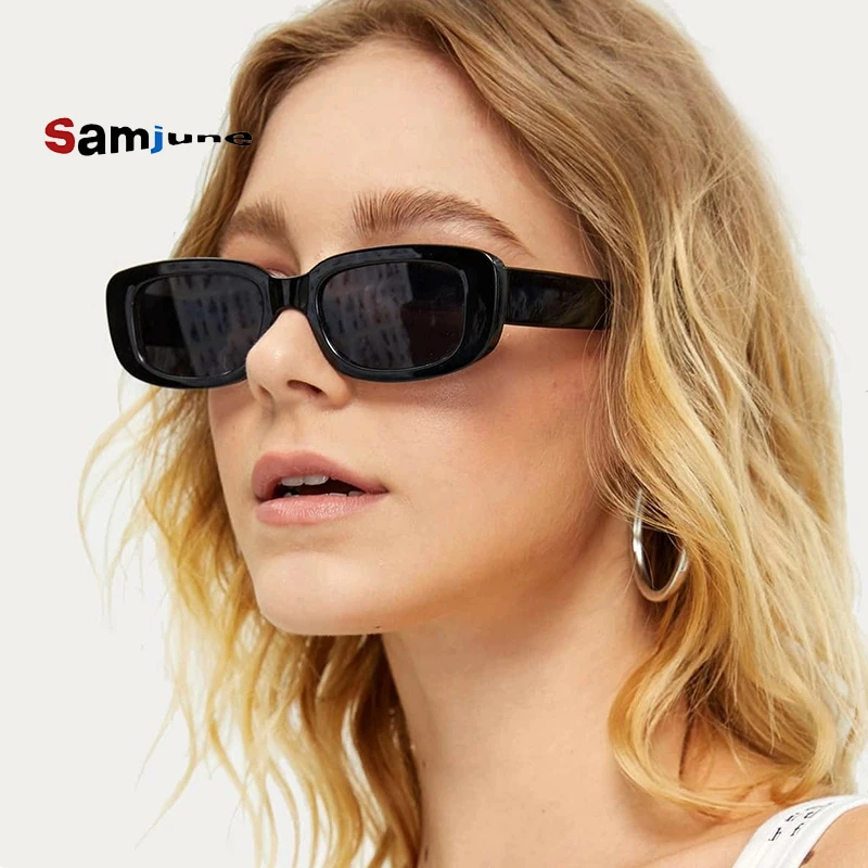 

Samjune Trendy Fashion Small Frame Rectangle Sunglasses Women Luxury Brand Designer Retro Square Sun Glasses Female Gafas De Sol