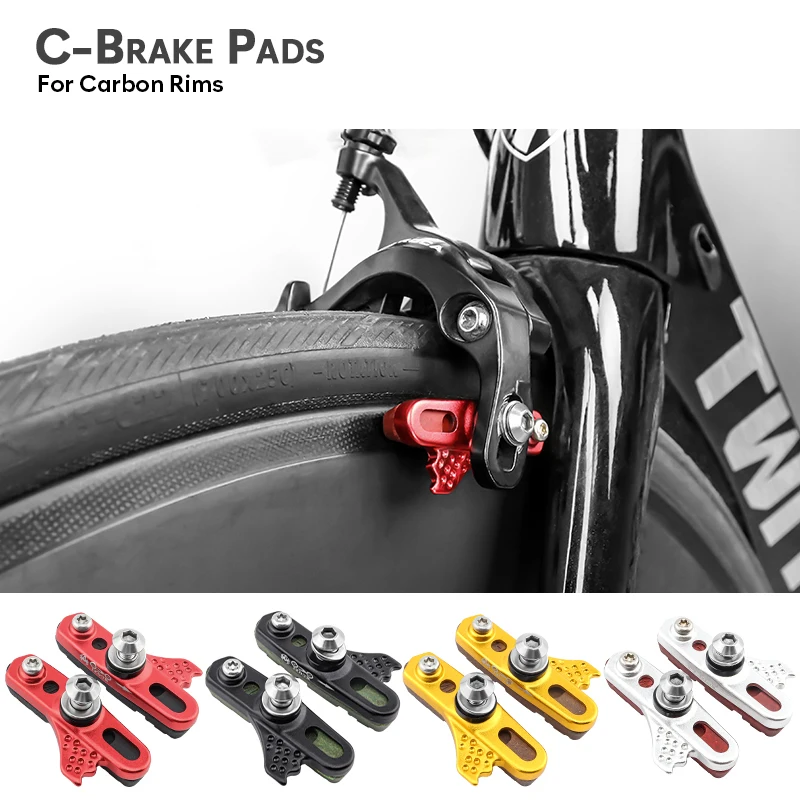 

Replaceable Alloy Rubber 700C Road Bike C-Brake Shoes Racing Folding Bicycle Brake Pads Accessories for Carbon Fibre Rims