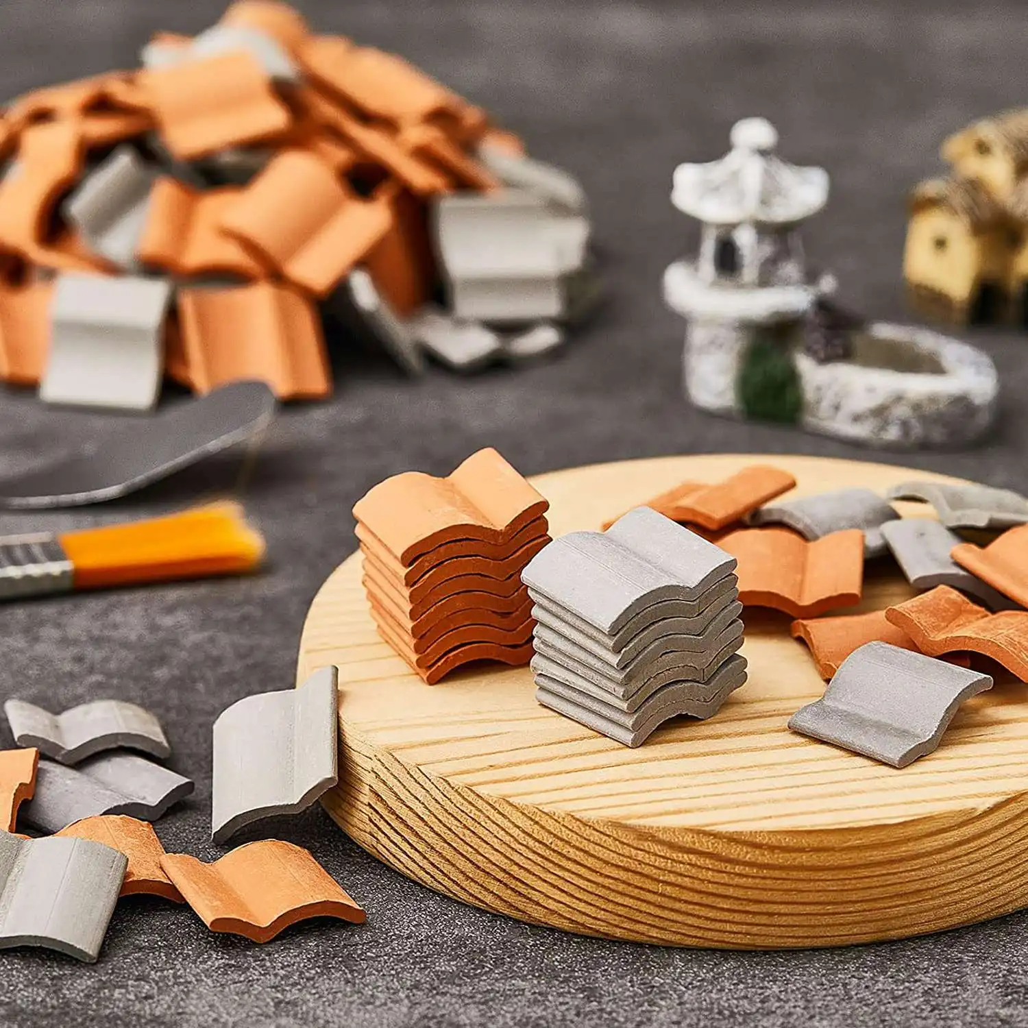 200 шт. набор для сборки крыши миниатюрная плитка мини-кукольный домик черепицы