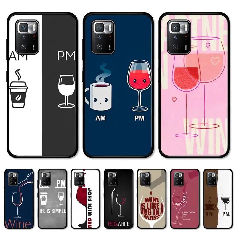 

Coffee Wine Cup Phone Case for Redmi 5 6 7 8 9 A 5plus K20 4X S2 GO 6 K30 pro