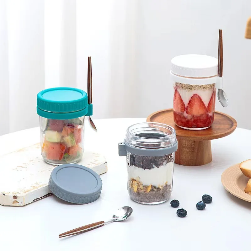 Портативный набор мисок для завтрака с ложкой йогурта салата орехов хлопьев и