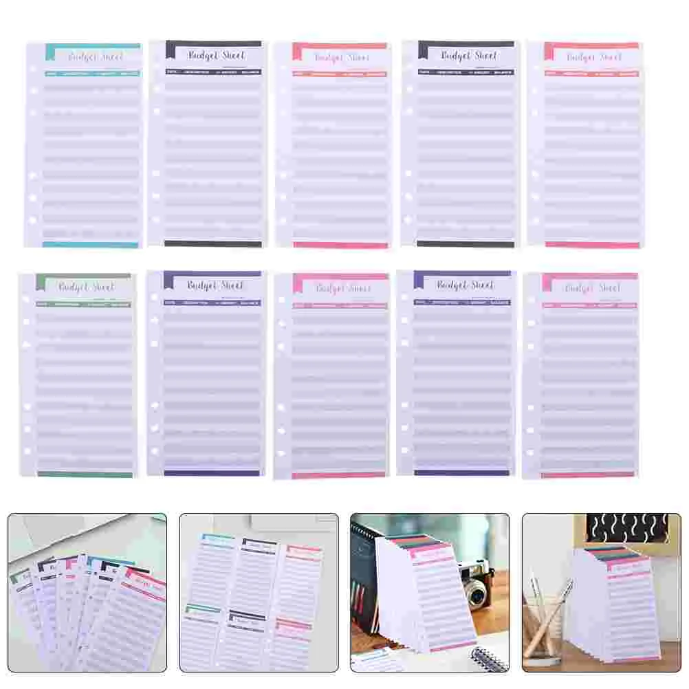 

40Pcs Cash Consumption Sheets Budget Cards Creative Business Budget Sheets (Assorted Color)