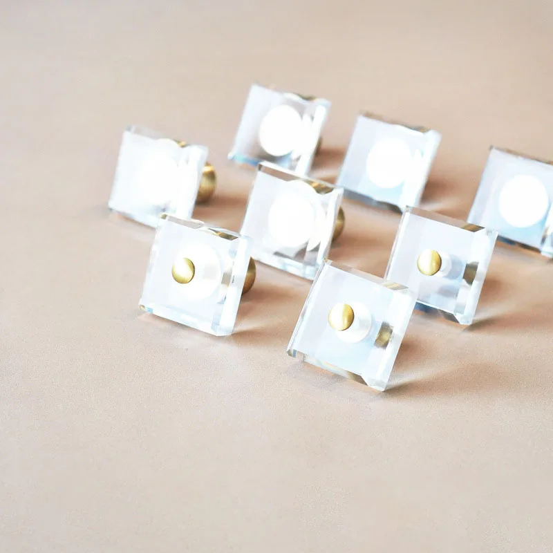 brass squaretransparent crystal dresser knbos and pulls kitchen cabinet door knobs and handles for furniture hardware free global shipping